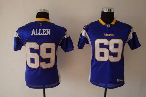 Jerseys Factory Cheap Vikings #69 Jared Allen Purple Embroidered