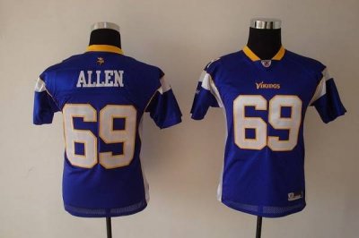 Jerseys Factory Cheap Vikings #69 Jared Allen Purple Embroidered