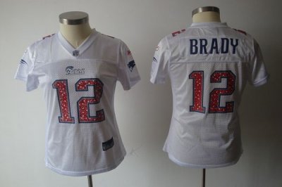 Jerseys Factory Cheap Patriots #12 Tom Brady White Women's Sweet
