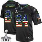 Jerseys Factory Cheap Nike Seahawks #24 Marshawn Lynch Black Sup