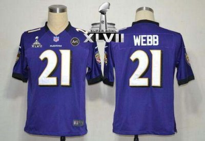 Jerseys Factory Cheap Nike Ravens #21 Lardarius Webb Purple Team