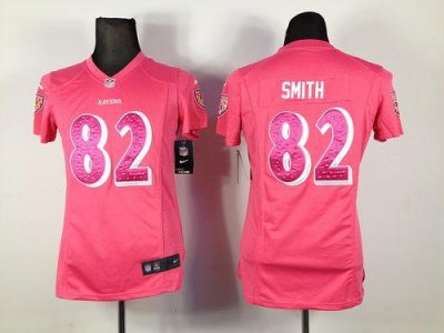 Jerseys Factory Cheap Nike Ravens #82 Torrey Smith Pink Sweethea