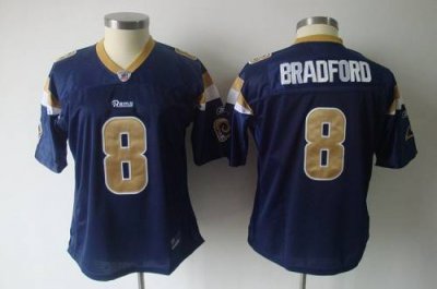 Jerseys Factory Cheap Rams #8 Sam Bradford Blue Women's Team Col