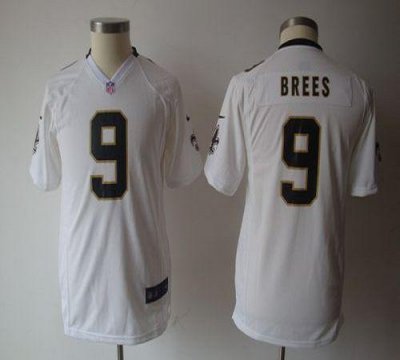 Jerseys Factory Cheap Nike Saints #9 Drew Brees White Youth NFL