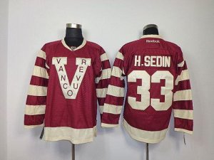 Jerseys Factory Cheap Canucks #33 Henrik Sedin Red Embroidered N