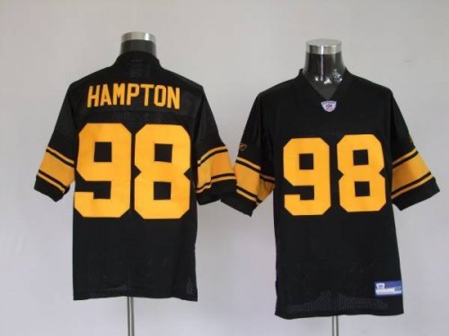 Jerseys Factory Cheap Steelers #98 Casey Hampton Black With Yell