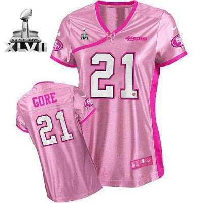 Jerseys Factory Cheap Nike 49ers #21 Frank Gore Pink Super Bowl