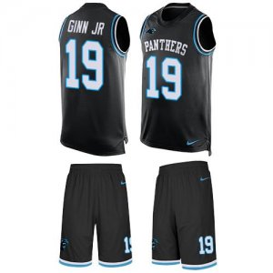 Jerseys Factory Cheap Nike Panthers #19 Ted Ginn Jr Black Team C