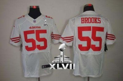 Jerseys Factory Cheap Nike 49ers #55 Ahmad Brooks White Super Bo