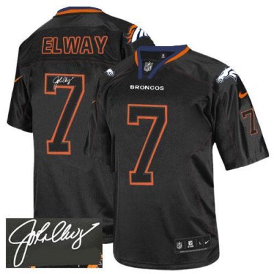 Jerseys Factory Cheap Nike Broncos #7 John Elway Lights Out Blac