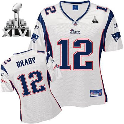 Jerseys Factory Cheap Patriots #12 Tom Brady White Women's Team