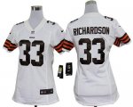 Jerseys Factory Cheap Nike Browns #33 Trent Richardson White Wom
