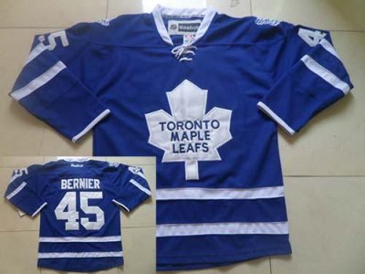 Jerseys Factory Cheap Maple Leafs #45 Jonathan Bernier Blue Home