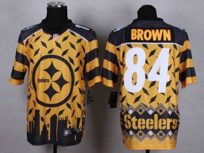 Jerseys Factory Cheap Nike Steelers #84 Antonio Brown Gold Men's
