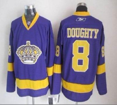 Jerseys Factory Cheap Kings #8 Drew Doughty Purple Embroidered N