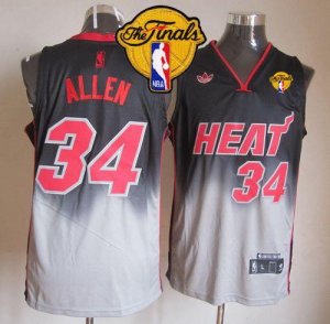 Jerseys Factory Cheap Heat #34 Ray Allen Black/Grey Fadeaway Fas