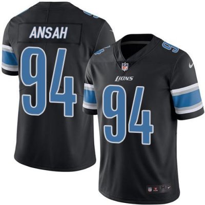 Jerseys Factory Cheap Nike Lions #94 Ziggy Ansah Black Men's Sti