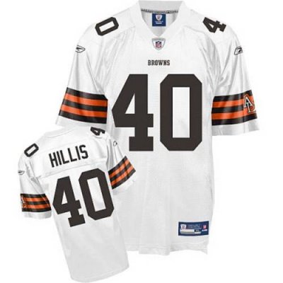 Jerseys Factory Cheap Browns #40 Peyton Hillis White Embroidered