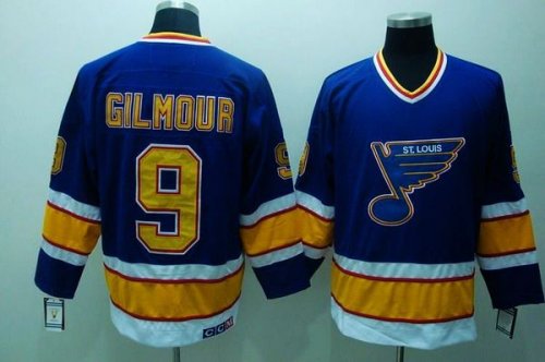 Jerseys Factory Cheap Blues #9 Doug Gilmour Embroidered Blue CCM