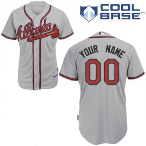 Jerseys Factory Cheap Braves Personalized Authentic Grey Basebal