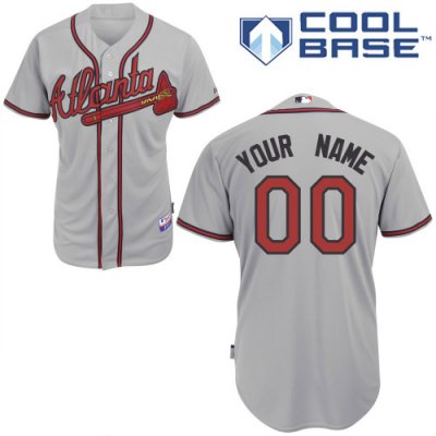 Jerseys Factory Cheap Braves Personalized Authentic Grey Basebal