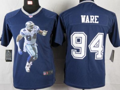 Jerseys Factory Cheap Nike Cowboys #94 DeMarcus Ware Navy Blue T