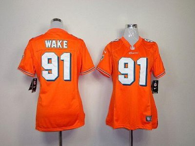 Jerseys Factory Cheap Nike Dolphins #91 Cameron Wake Orange Alte