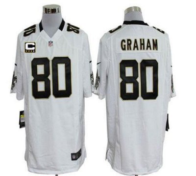 Jerseys Factory Cheap Nike Saints #80 Jimmy Graham White With C