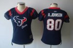 Jerseys Factory Cheap Texans #80 A.Johnson Blue 2011 Women's Fie