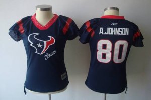 Jerseys Factory Cheap Texans #80 A.Johnson Blue 2011 Women's Fie
