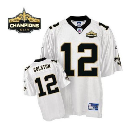Jerseys Factory Cheap Saints #12 Marques Colston White Super Bow