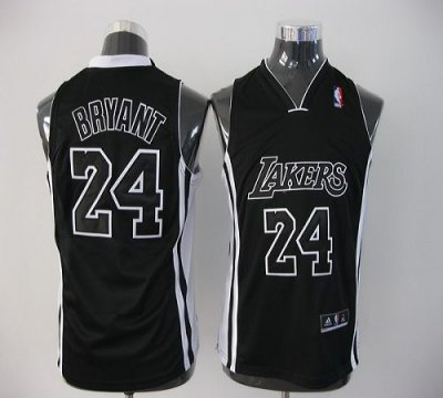 Jerseys Factory Cheap Lakers #24 Kobe Bryant Black Shadow Embroi