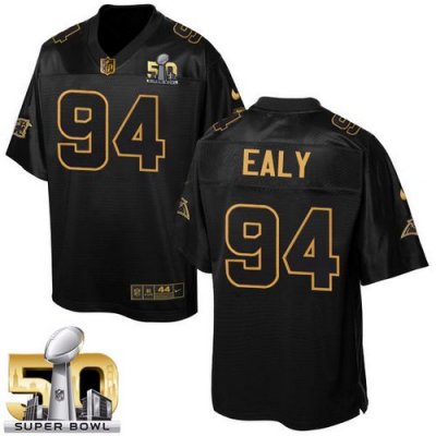 Jerseys Factory Cheap Nike Panthers #94 Kony Ealy Black Super Bo