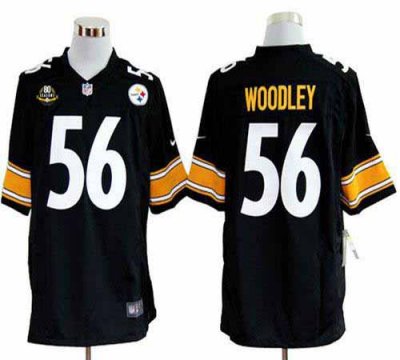 Jerseys Factory Cheap Nike Steelers #56 LaMarr Woodley Black Tea