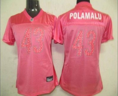 Jerseys Factory Cheap Steelers #43 Troy Polamalu Red Women's Swe
