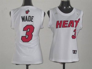 Jerseys Factory Cheap Heat #3 Dwyane Wade White Women Fashion Em