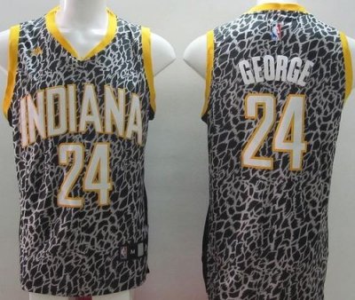Jerseys Factory Cheap Pacers #24 Paul George Black Crazy Light S