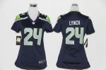 Jerseys Factory Cheap Nike Seahawks #24 Marshawn Lynch Steel Blu