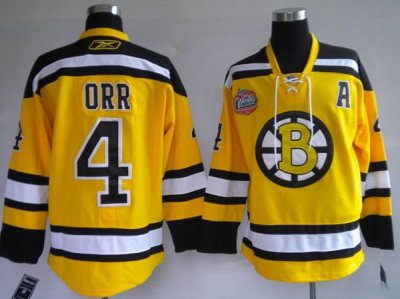 Jerseys Factory Cheap Bruins #4 Bobby Orr Embroidered Winter Cla