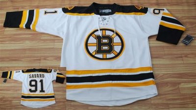 Jerseys Factory Cheap Bruins #91 Marc Savard Embroidered White N