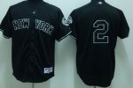 Jerseys Factory Cheap Yankees #2 Derek Jeter Embroidered Black Y