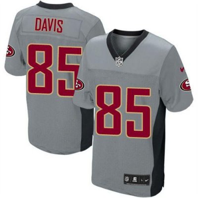 Jerseys Factory Cheap Nike 49ers #85 Vernon Davis Grey Shadow Yo