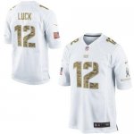 Jerseys Factory Cheap Nike Colts #12 Andrew Luck White Men's Sti