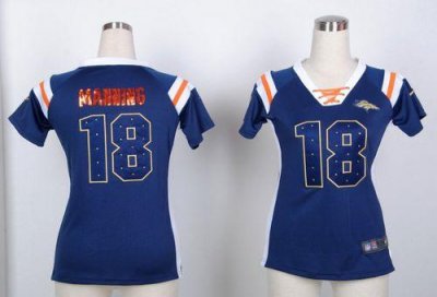 Jerseys Factory Cheap Nike Broncos #18 Peyton Manning Navy Blue