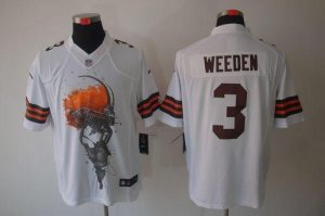Jerseys Factory Cheap Nike Browns #3 Brandon Weeden White Men's