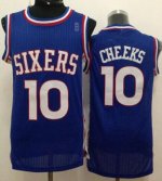 Jerseys Factory Cheap 76ers #10 Maurice Cheeks Blue Throwback St