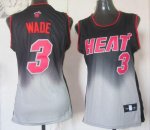 Jerseys Factory Cheap Heat #3 Dwyane Wade Black/Grey Women's Fad