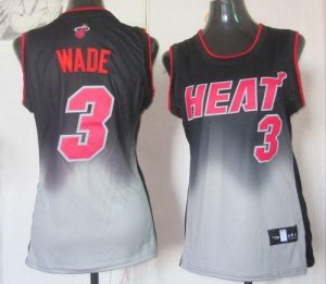 Jerseys Factory Cheap Heat #3 Dwyane Wade Black/Grey Women's Fad