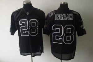 Jerseys Factory Cheap Saints #28 Mark Ingram Black Shadow Stitch