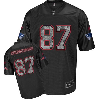 Jerseys Factory Cheap Sideline Black United Patriots #87 Rob Gro